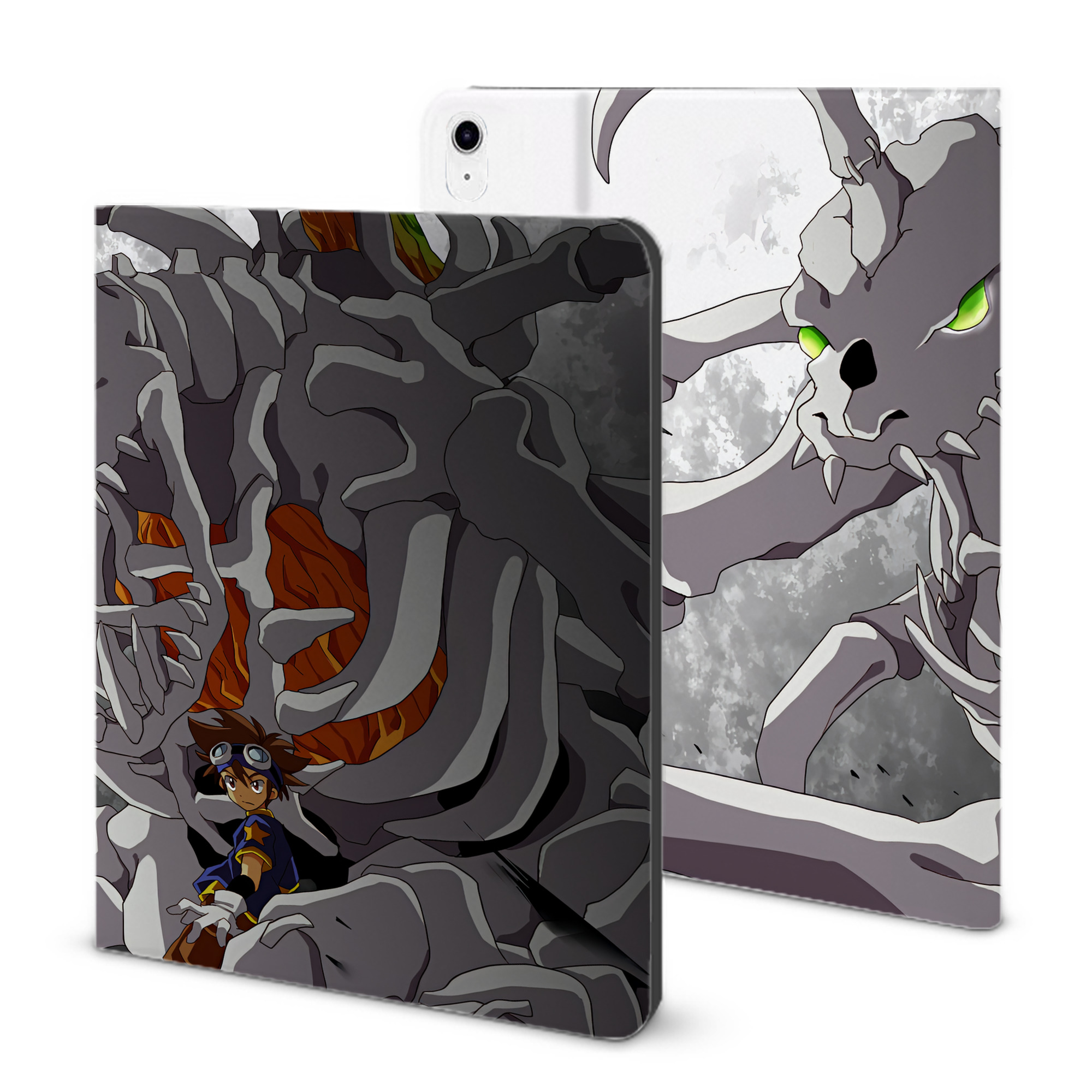 （画像用） Digimon デジタルモンスター/デジモン IPad ケース ブック型 PUレザー TPU 耐衝撃 軽量 薄型 ペン収納なし 全面保護 IPad 各モデル対応